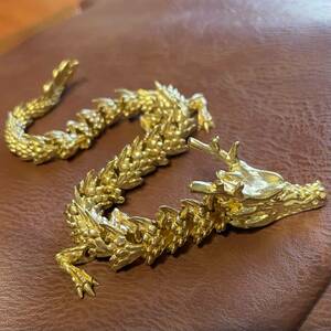 【新品】 真鍮 置物 オブジェ 金龍 龍 竜 ドラゴン Brass製 風水 幸運 三本爪