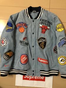 Supreme Nike NBA Teams Warm Up Jacket Denim シュプリーム ナイキ　コラボ　ジャケット　アウター　デニム XL