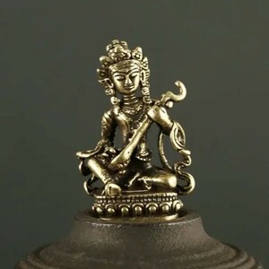 仏教美術 財宝の神ヤンチェンマ　チベット仏像 銅 置物　古銅