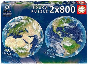 EDUCA 19039 2×800ピース ジグソーパズル ドイツ発売 Planet Earth Round