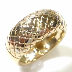 J◇K18【新品仕上済】メッシュデザイン リング 指輪 17号 イエローゴールド 18金 750 Yellow Gold ring