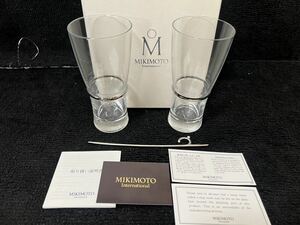 ☆ MIKIMOTO ペアグラス 未使用 パール マドラー付き プラチナ加飾 真珠 外箱付き 