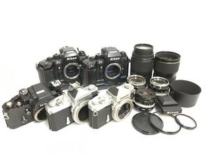  ☆ Nikon フィルム一眼レフカメラ まとめ 2 ☆ Nikon F4 ×2 + F2 + Nikomat FT ×2 + 他レンズ5本 ニコン