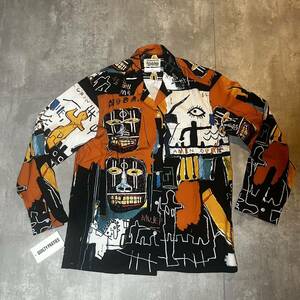 WACKO MARIA HAWAIIAN SHIRT L/S/オープンカラーシャツ/M/レーヨン/バスキア/BASQUIAT