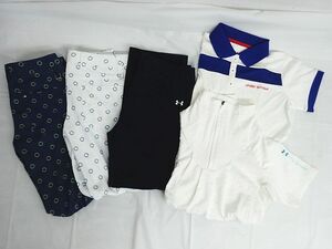 UNDER ARMOUR アンダーアーマー 5点セット スポーツ ウェア 半袖シャツ ポロシャツ パンツ サイズSM～MD 未使用含 ◇01