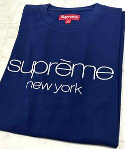 【極美品】Supreme シュプリーム【Classic Logo S/S Top】2023年春夏 23SS クラシックロゴ Tシャツ Mサイズ ネイビー