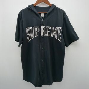Supreme フード付きベースボールシャツ ブラック SIZE M 16SS 半袖 シュプリーム ◆3109/宮竹店