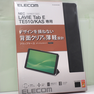 NEC LAVIE Tab E (TE510/KAS) 10.3インチ 2020年発売モデル 用 ケース 薄型 フラップケース 背面クリア ソフトレザー ブラック 未開封品