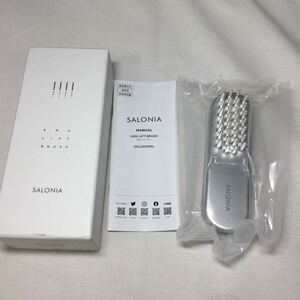 ◎【SALONIA/サロニア】EMS リフトブラシ 美容機器 SAL22206SL SLV シルバー フェイスケア 美顔器 箱，説明書有り 充電器無し 通電確認済み