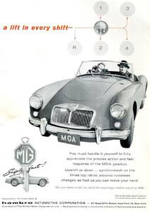 ◆1958年の自動車広告　ＭＧＡ　ＭＧ　ＢＭＣ