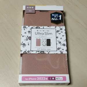 ◇ELECOM iPhone 14 Pro 用 ソフトレザーケース 薄型 磁石付 フラワーズ ライトピンク PM-A22CPLFUJPNL 