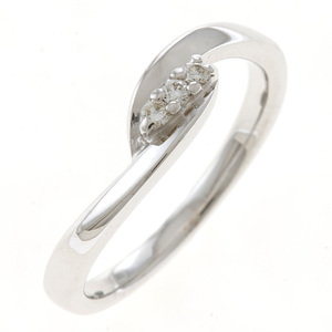 ヨンドシー 4℃ リング 指輪 10号 18金 K18ホワイトゴールド ダイヤモンド レディース 中古 美品