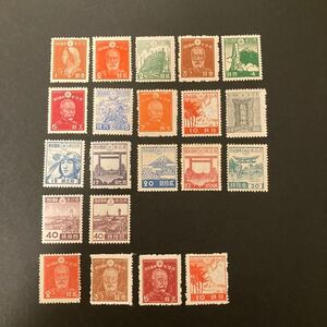 日本切手　第2次昭和 17種完、糊なしタイプ4種 計21枚 まとめて　未使用