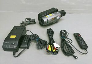 【NY019】SONY ソニー Video8 ビデオカメラ CCD-TR270 ACアダプター AC-S15 有線リモコン付き RM-93