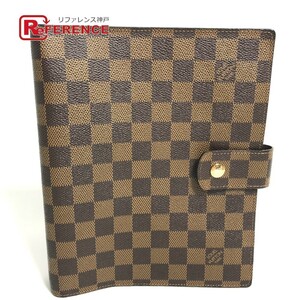 美品 LOUIS VUITTON ルイヴィトン R20107 アジェンダGM システム手帳 ダミエ 手帳カバー エベヌ ブラウン レディース【中古】