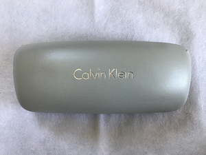 中古 CK カルバンクライン Calvin Klein 眼鏡ケース メガネケース 合皮素材 グレー　/①