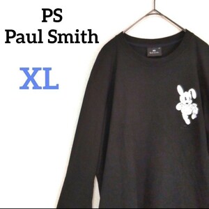 PS Paul Smith 兎ロングスリーブ ポールスミス　rabbit 長袖Tシャツ うさぎ ブラック ラビット ロングT ワンポイント 大きいサイズ XL 