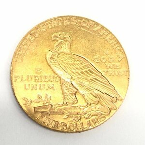 K21.6　アメリカ　インディアン金貨　5ドル　1915　総重量8.3g【CDAL7076】