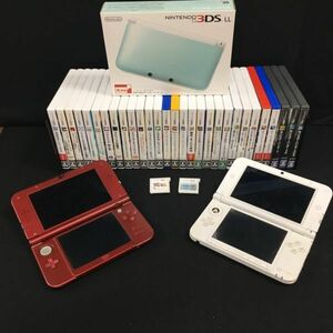 R117-S1 Nintendo 任天堂 3DSLL RED-001 SPR-001(JPN) 本体+ソフト31本 ポケモン ドラクエ モンハン ゼルダ 他 まとめ セット 箱付 1049077