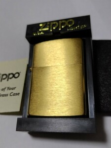 未使用品　Zippo　Brass　Case　ジッポー　ブラスケース　ブラッシュ仕上げ　金色インサイドユニット　1997年製造　希少品