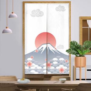 汚れにくい素材 ナイロン のれん 富士山 85cm ×90cm