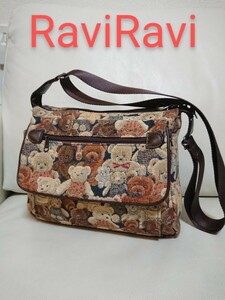 美品【RaviRavi ラビラビ】大和屋 YAMATOYA テディベア ショルダーバッグ