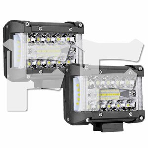 超広角照明 4インチ LED ワークライト 作業灯 90W ホワイト SUV ATV ボート JEEP 建設機械 車幅灯 12V/24V SM90W3M 2個 新品