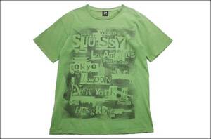 【M】 Stussy ステューシー Tシャツ メキシコ製 WORLD WIDE LOS ANGELSE TOKYO LONDON ビンテージ ヴィンテージ USA 古着 オールド ID29