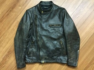 極美品 Attractions Leather Riders Jacket Hurricane アトラクションズ レザーライダースジャケット ハリケーン モーターサイクル 36