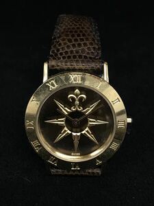 D265★THE ROYAL GEOGRAPHICAL ゴールデンコンパスウォッチ ゴールド文字盤 メンズ腕時計 不動品