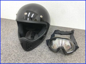 バイク用 フルフェイス ヘルメット【VT-5】ブラック フリーサイズ 57-60cm未満 DAMMTRAX ゴーグル付き