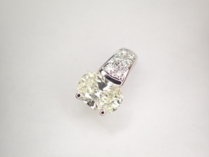 美品 田崎真珠 タサキ Pt900 大粒!ダイヤ1.284ct(M-VVS2) 他ダイヤ計0.07ct ペンダントトップ