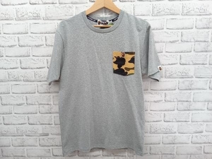 A BATHING APE ア・ベイシング・エイプ 半袖Tシャツ カモフラ ポケットT 001CSF701007X サイズM グレー 店舗受取可