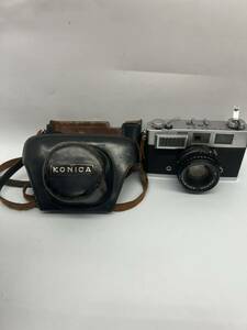 ★フィルムカメラ レンジファインダー KONICA KONICA S III ケース付 レトロ　現状渡し♪♪