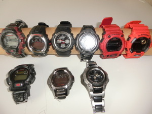 CASIOカシオ 腕時計 G-SHOCK 9個 DW-004 G-3000 AW-590 GW-1300CJ GW-7900RD G-8900A DW-8800 GW-610BJ MTG-110 ジャンク