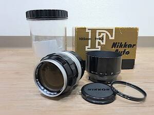 4/135【傷・汚れ有り】NIKON カメラレンズ Nikkor-Auto NIKKOR-P F2.5 105㎜ フィルターフード 元箱 ケース有り
