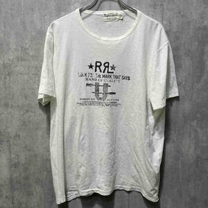 RRL RALPH LAUREN ロゴカットソー 半袖Tシャツ サイズ:XL ホワイト コットン ダブルアールエル ラルフローレン