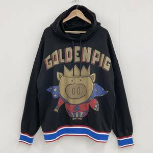 DOLCE&GABBANA GOLDENPIG スウェット パーカー イタリア製 ブラック 黒 メンズ 52 大きいサイズ ドルチェ＆ガッバーナ ドルガバ 3120165