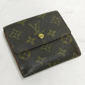 定形外送料無料！■ LOUIS VUITTON ルイヴィトン モノグラム Wホック財布 ポルトモネ ビエ カルトクレディ M61652 USED品！