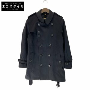 BURBERRY バーバリー ブラック 8077474 ウール ダブルコート ブラック 44 コート ウール メンズ 中古