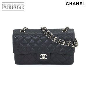 未使用 展示品 シャネル CHANEL マトラッセ 25 チェーン ショルダー バッグ キャビアスキン ブラック A01112 シルバー 金具 90216701