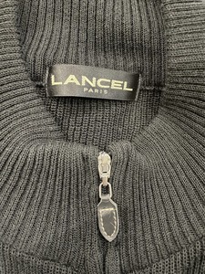 LANCEL ブラック 前ファスナー 綿アクリル ニット 美品