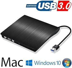 DVD ドライブ外付け USB 3.0 DVD プレイヤー ポータブルドライブ CD/DVD読取・書込 DVD±RW CD-R