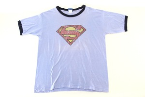 【ビンテージ】 SUPERMAN ロゴプリント Tシャツ XL パープル 紫 藤色 Sロゴ MARVEL COMICS マーベル 半袖 スーパーマン