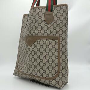 良品　正規品　OLD GUCCI オールドグッチ トートバッグ ｇｇ柄 シェリーライン プラス ハンドバッグ レディース メンズ A4/PC収納可能