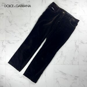 美品 Dolce & Gabbana ドルチェ&ガッバーナ イタリア製 コーデュロイストレートカジュアルパンツ ボトムス レディース 茶色 サイズ40*MC570