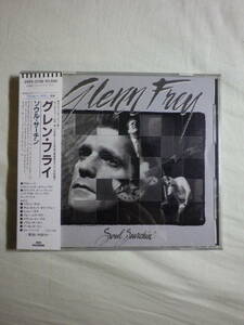 税表記無し帯 『Glenn Frey/Soul Searchin’(1988)』(1988年発売,25P2-2158,廃盤,国内盤帯付,歌詞対訳付,True Love,Livin