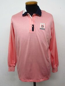a1643　美品　マンシングウエア　グランドスラム　ゴルフシャツ　長袖　ピンク系　ブランドロゴあり　ミラクルケア　日本製　Lサイズ
