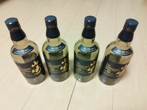 （未洗浄）SUNTORY サントリー山崎18年　空瓶4本セット　ジャパニーズウィスキー 空ボトル