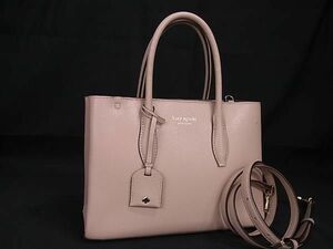 1円 ■美品■ kate spade ケイトスペード WKRU6114 レザー 2WAY ハンドバッグ ショルダーバッグ レディース ピンク系 AY3517